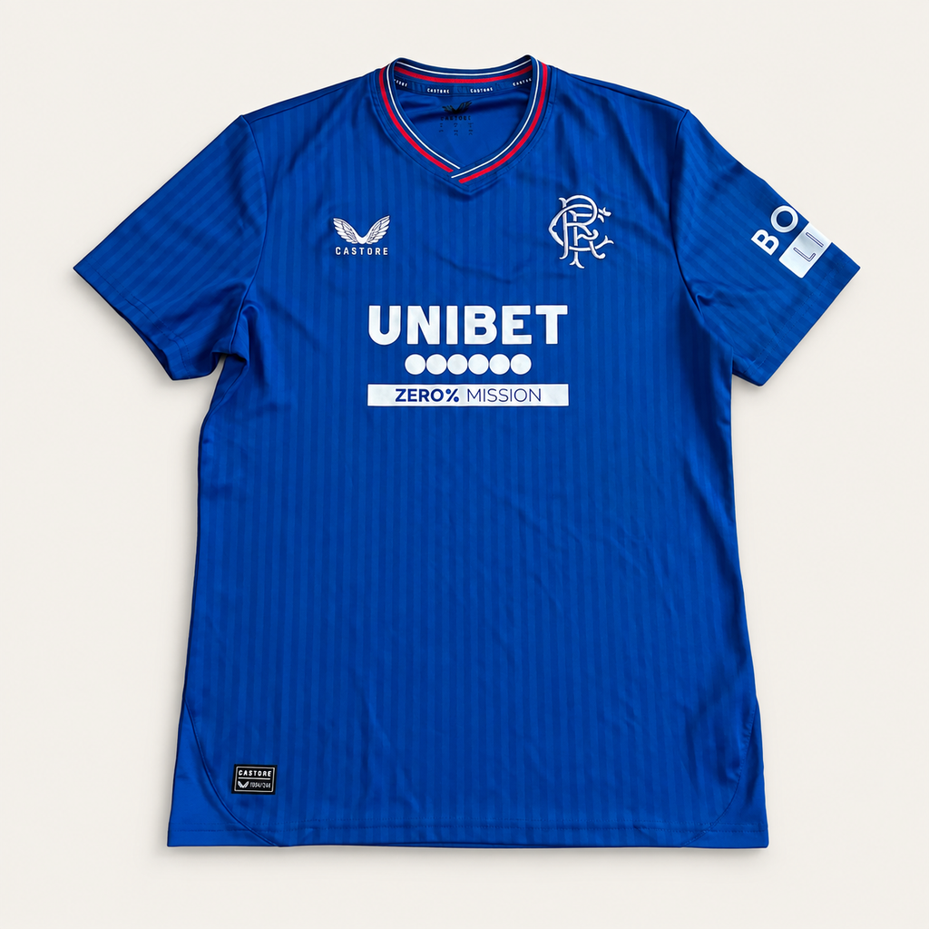 Rangers FC 2024/25 Home Football Shirt – Castore – UNIBET – Men’s Medium - Shep's Retro