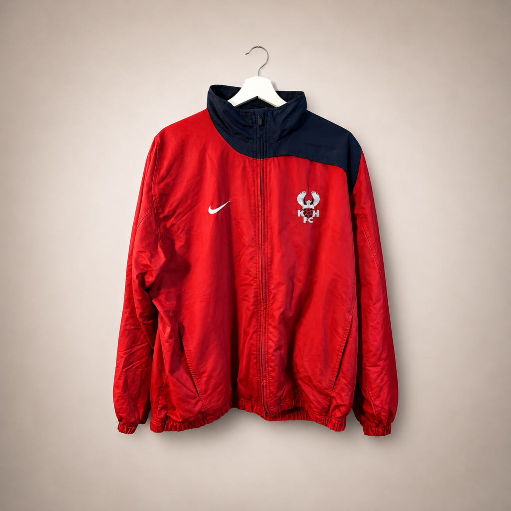 Kidderminster Harriers FC Vintage Nike Track Jacket – Red/Navy – Size Large - Shep's Retro
