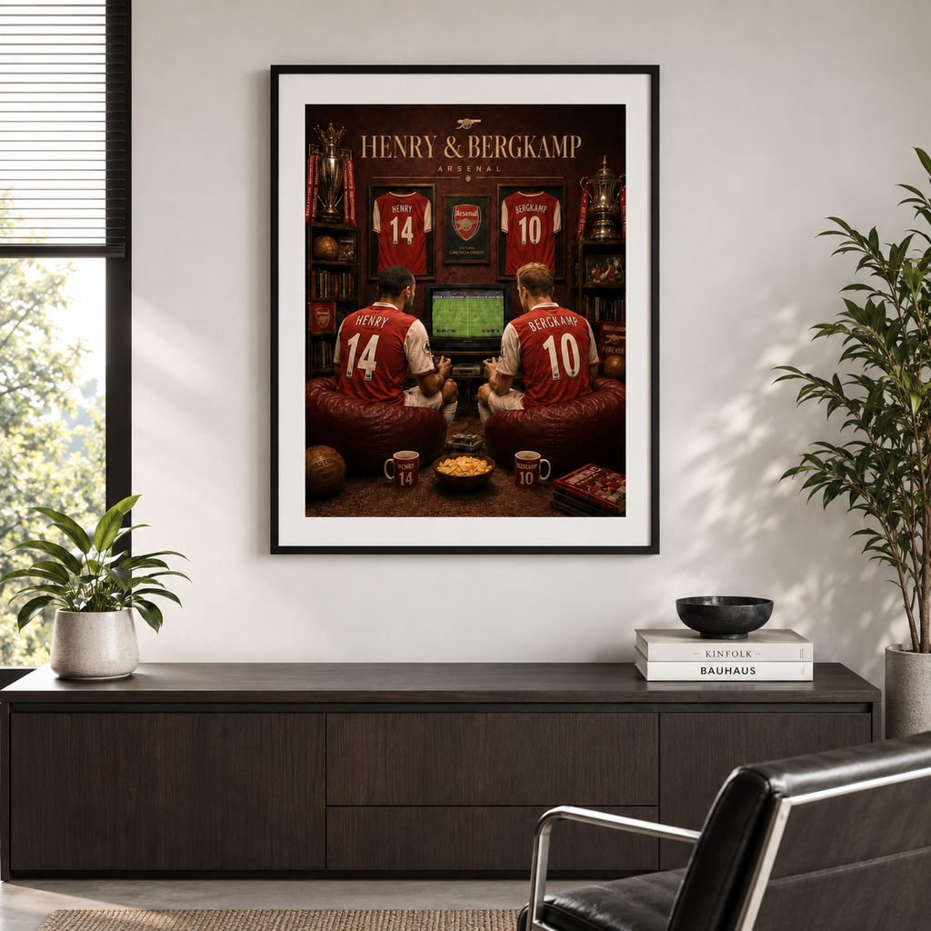 Thierry Henry & Dennis Bergkamp Arsenal Legends A3 Football Poster Print - Shep's Retro