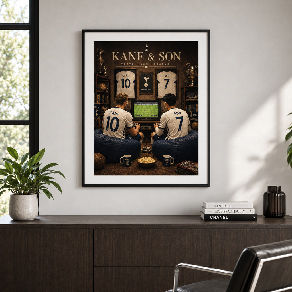 Harry Kane & Son Heung-min Tottenham Hotspur Legends A3 Football Poster Print - Shep's Retro
