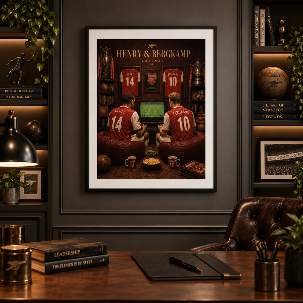 Thierry Henry & Dennis Bergkamp Arsenal Legends A3 Football Poster Print - Shep's Retro