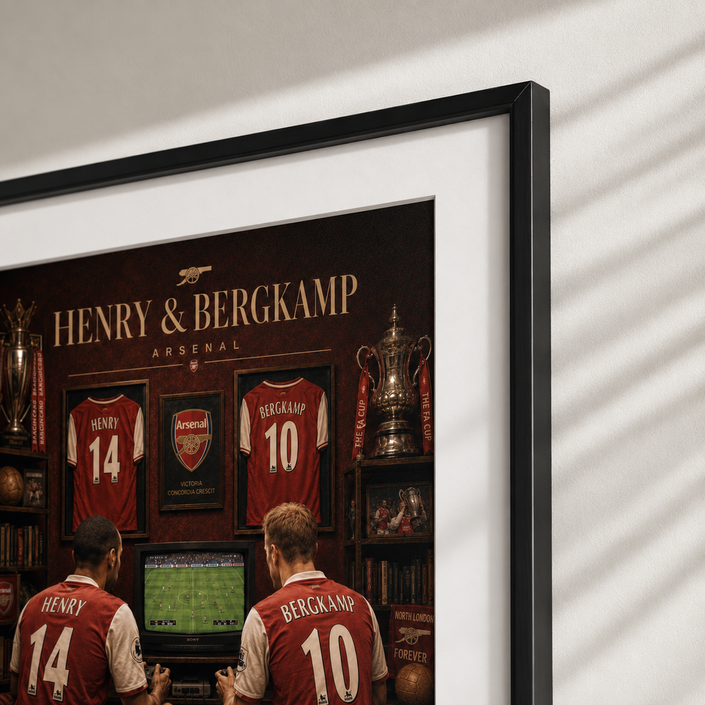 Thierry Henry & Dennis Bergkamp Arsenal Legends A3 Football Poster Print - Shep's Retro