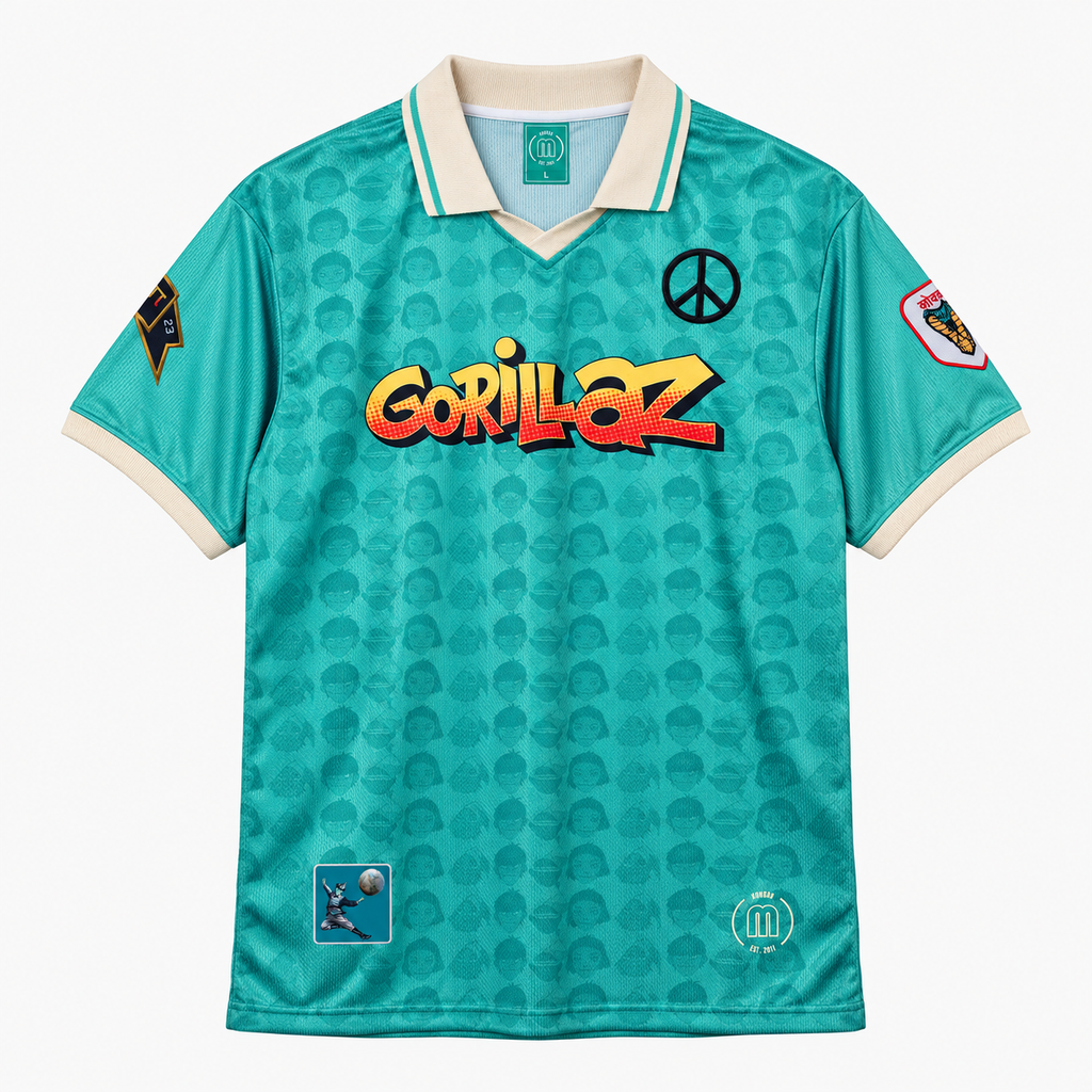 Gorillaz x Mundial Football Shirt – Mint Green – #23 – Size Large - Shep's Retro