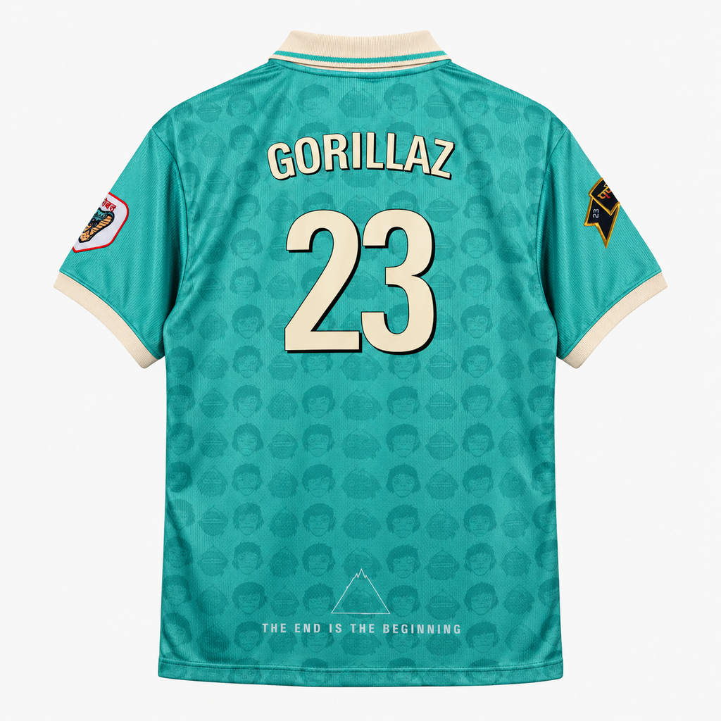 Gorillaz x Mundial Football Shirt – Mint Green – #23 – Size Large - Shep's Retro