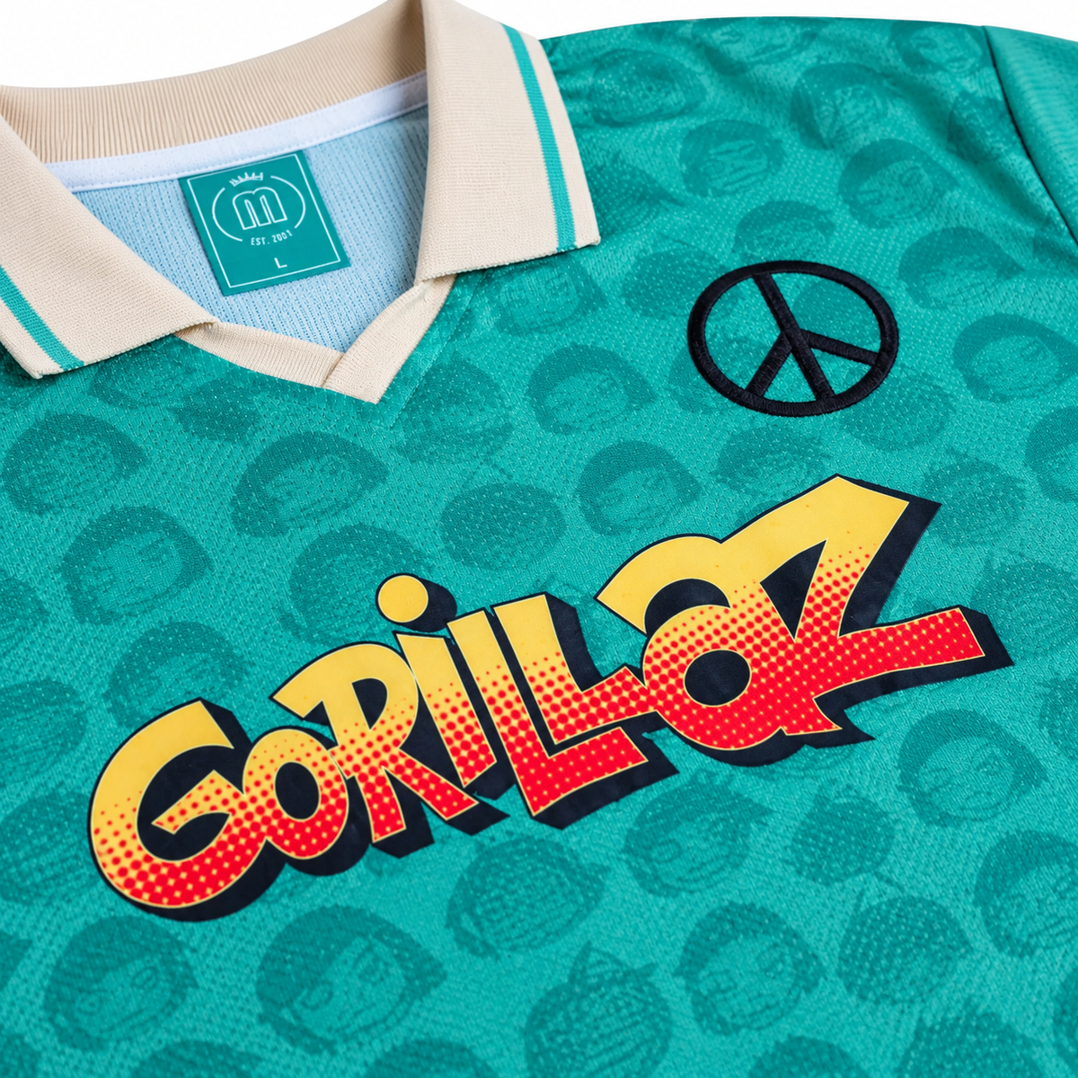 Gorillaz x Mundial Football Shirt – Mint Green – #23 – Size Large - Shep's Retro