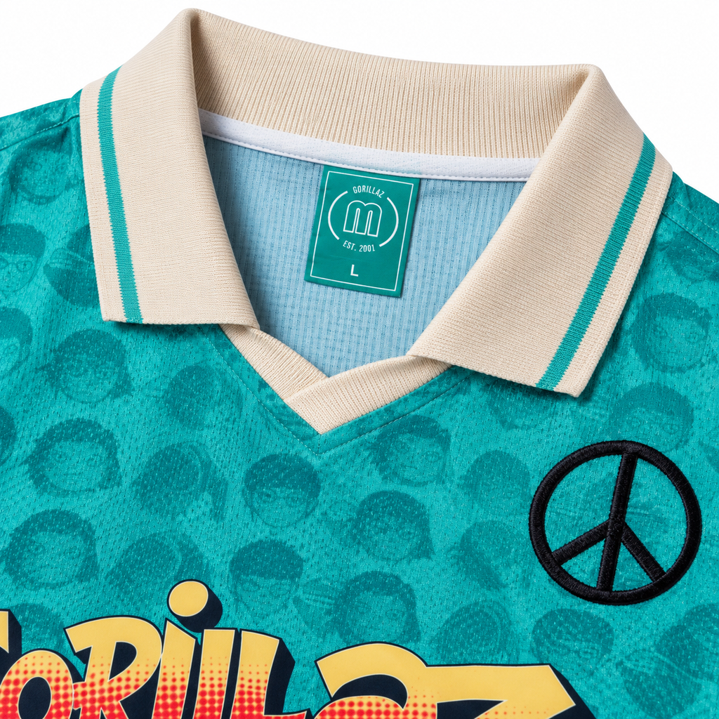 Gorillaz x Mundial Football Shirt – Mint Green – #23 – Size Large - Shep's Retro
