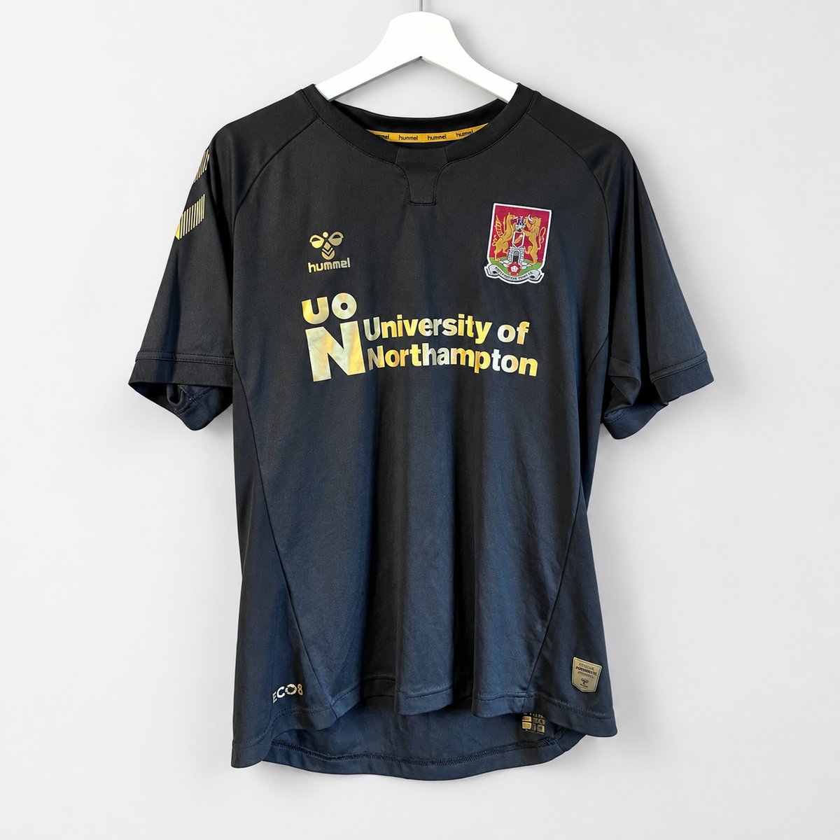 Northampton Town FC 2021/22 Hummel Black & Gold Football Shirt – Size Large - Shep's Retro