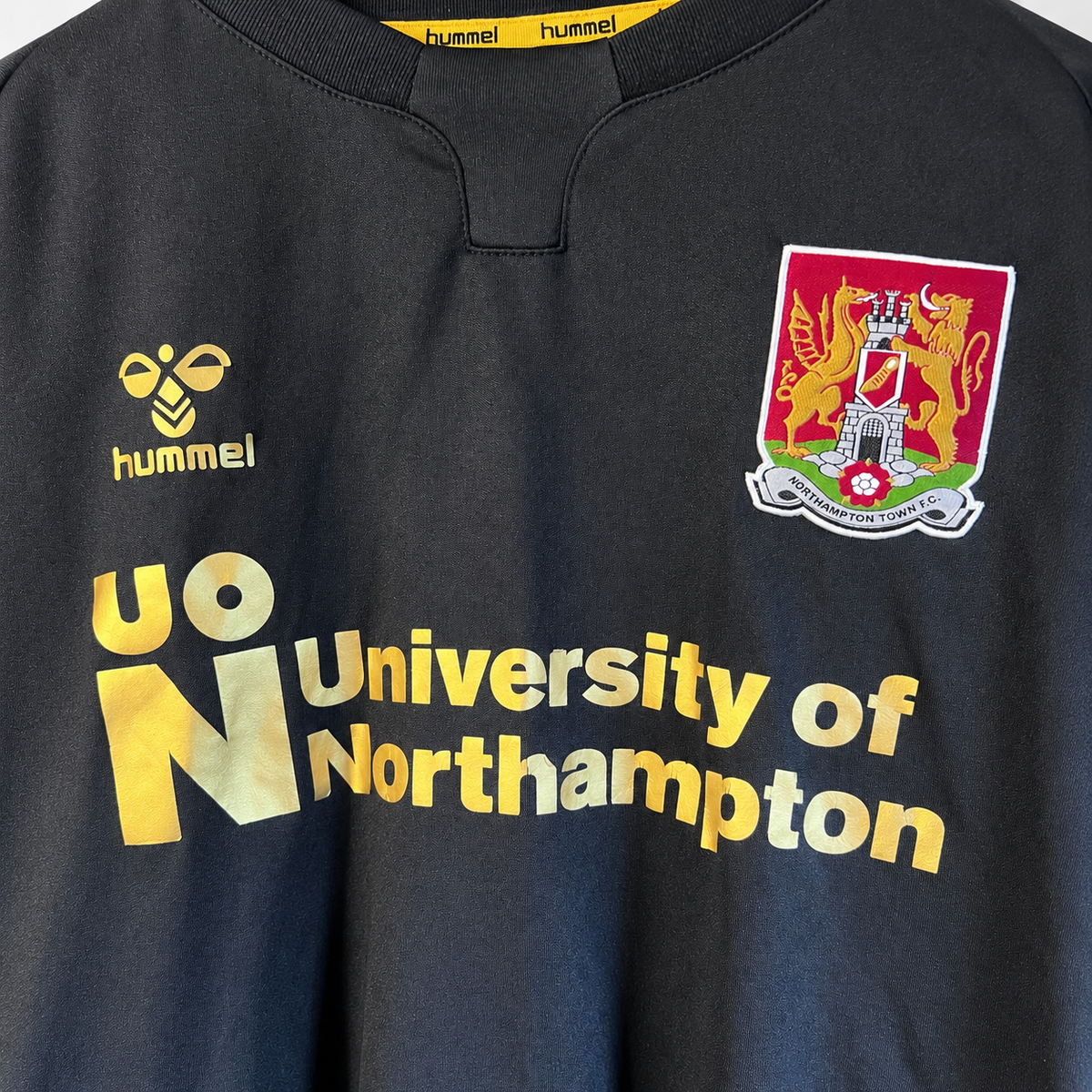 Northampton Town FC 2021/22 Hummel Black & Gold Football Shirt – Size Large - Shep's Retro
