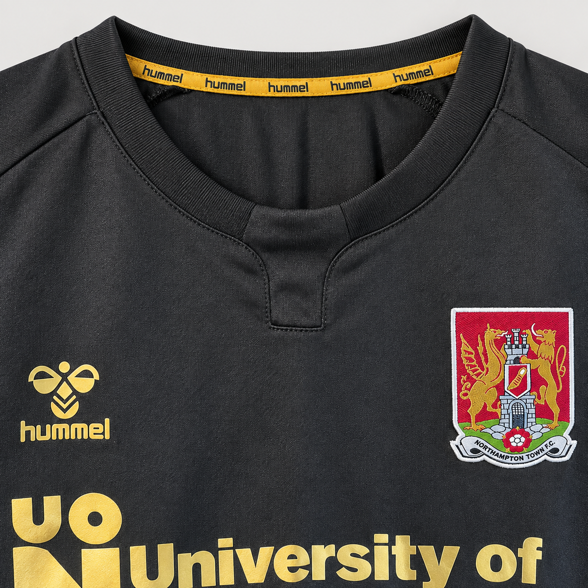 Northampton Town FC 2021/22 Hummel Black & Gold Football Shirt – Size Large - Shep's Retro