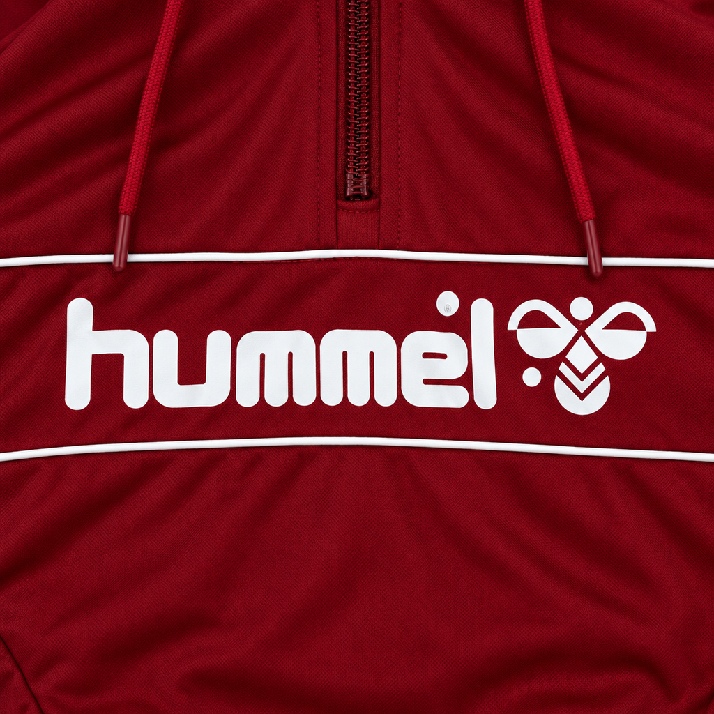 Heart of Midlothian FC Hummel Retro Quarter Zip Hoodie – Maroon – Men’s Medium - Shep's Retro