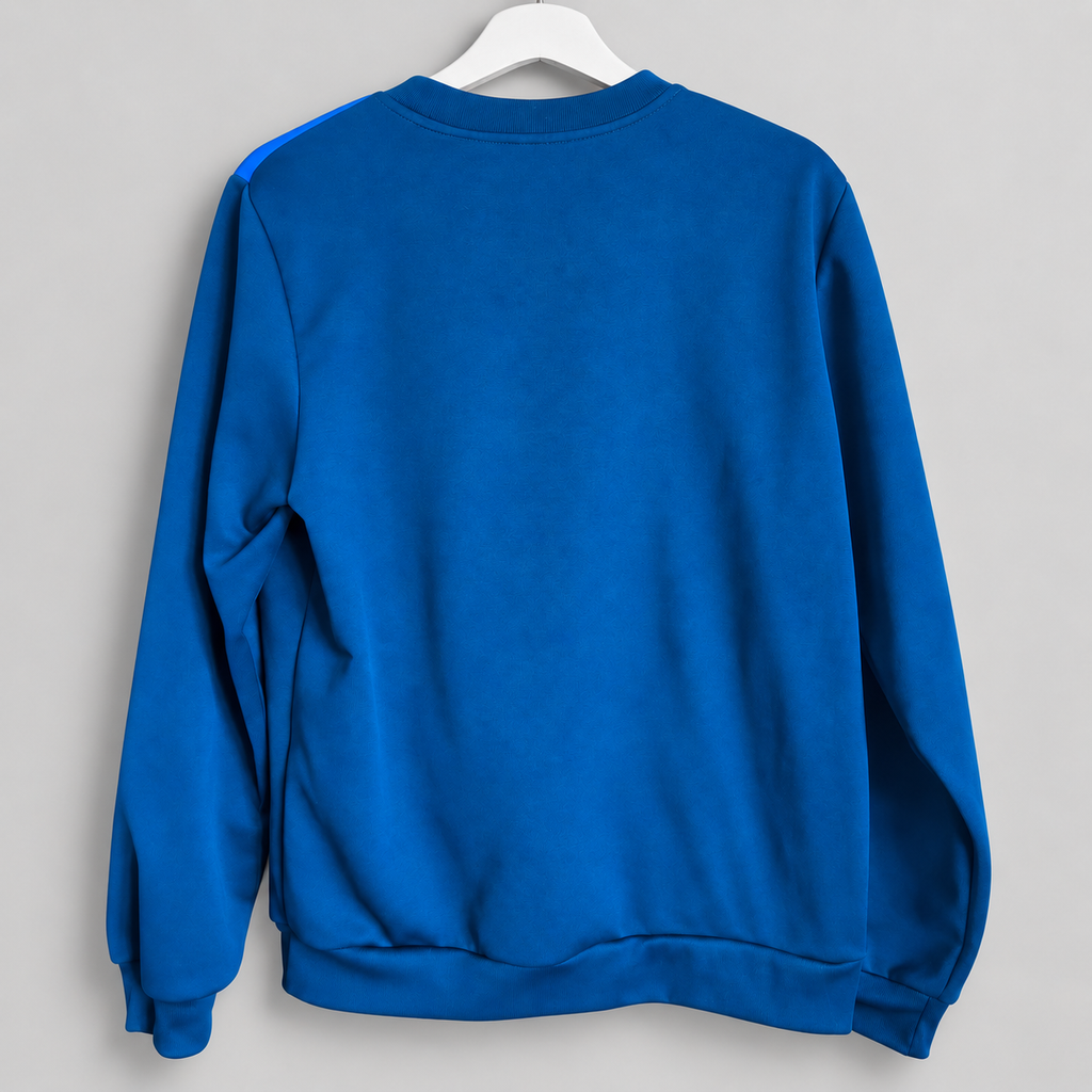 Hartlepool United FC Erreà Training Sweatshirt – Navy & Blue – Suit Direct Sponsor – Men’s Medium - Shep's Retro
