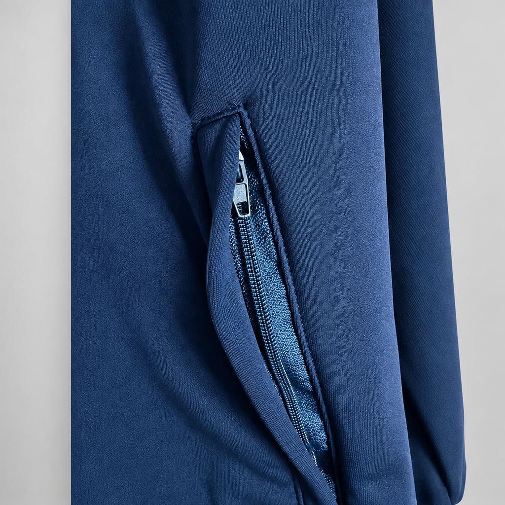 Hartlepool United FC Erreà Training Sweatshirt – Navy & Blue – Suit Direct Sponsor – Men’s Medium - Shep's Retro