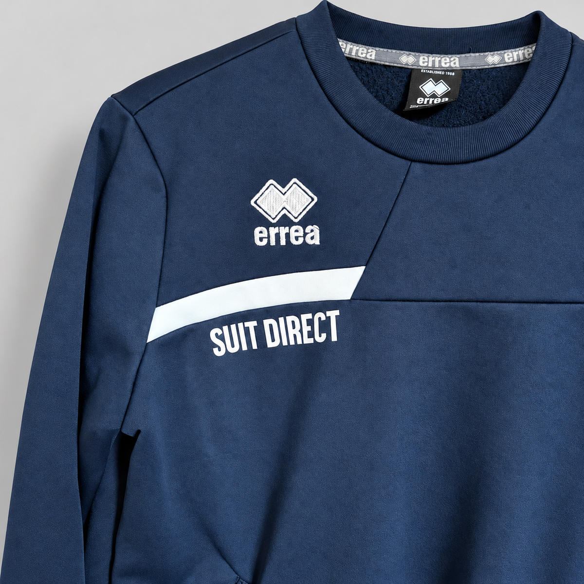 Hartlepool United FC Erreà Training Sweatshirt – Navy & Blue – Suit Direct Sponsor – Men’s Medium - Shep's Retro