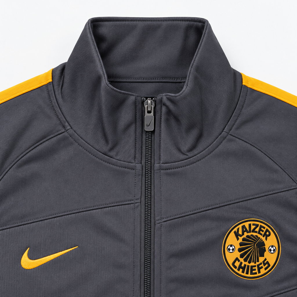 Kaizer Chiefs 2020/21 Nike Track Jacket – Charcoal & Gold – Men’s Large - Shep's Retro