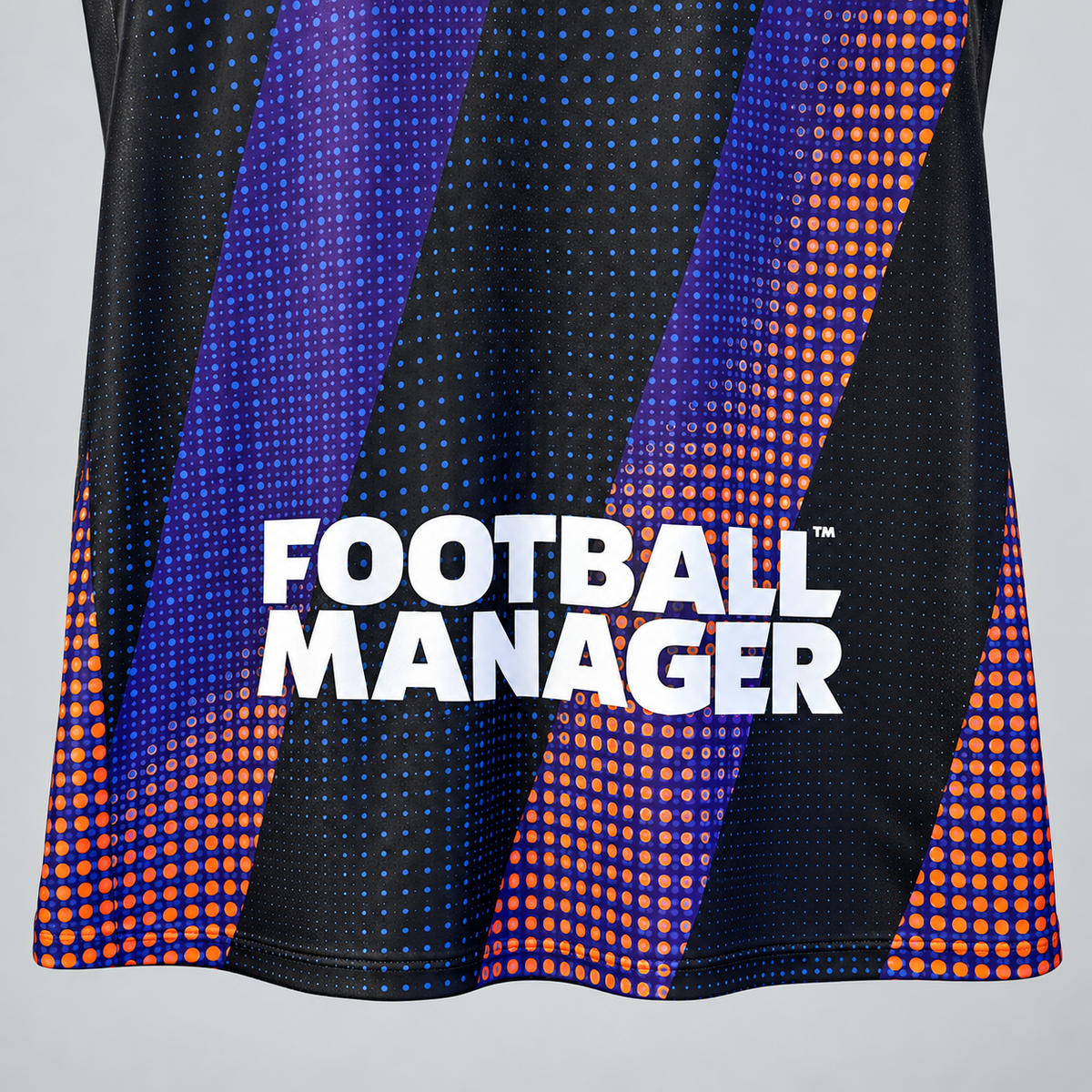Football Manager 2024 Special Edition Hummel Shirt – Black/Purple/Orange – Size XL - Shep's Retro
