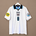 Paul Gascoigne Signed England Euro 1996 Umbro #8 Shirt – Gazza Autographed – Size Large - Shep's Retro