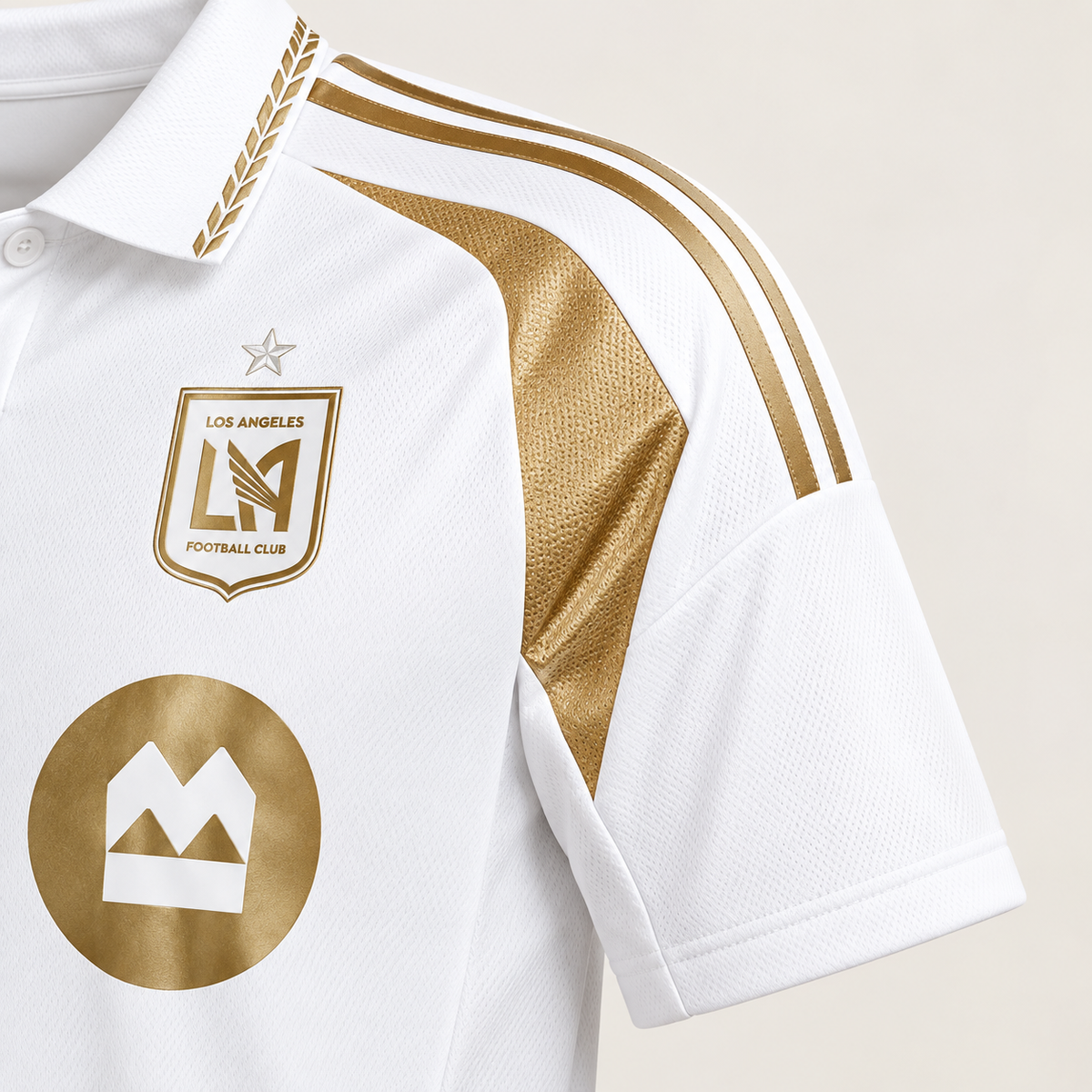 LAFC 2025 Away Shirt – Adidas White & Gold Jersey - Shep's Retro