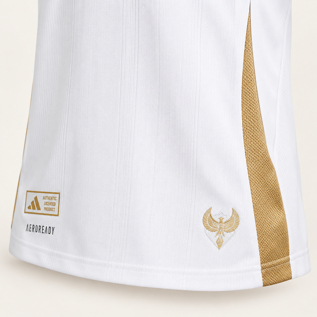 LAFC 2025 Away Shirt – Adidas White & Gold Jersey - Shep's Retro