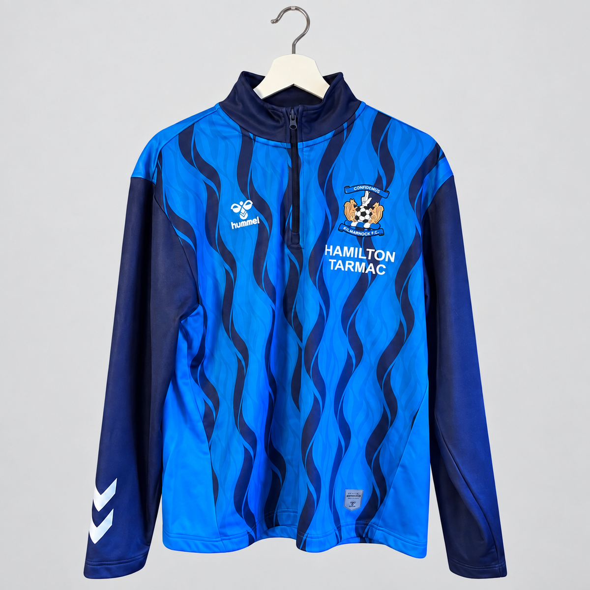 Kilmarnock FC Hummel Training Quarter Zip Top – Blue – Size Medium - Shep's Retro
