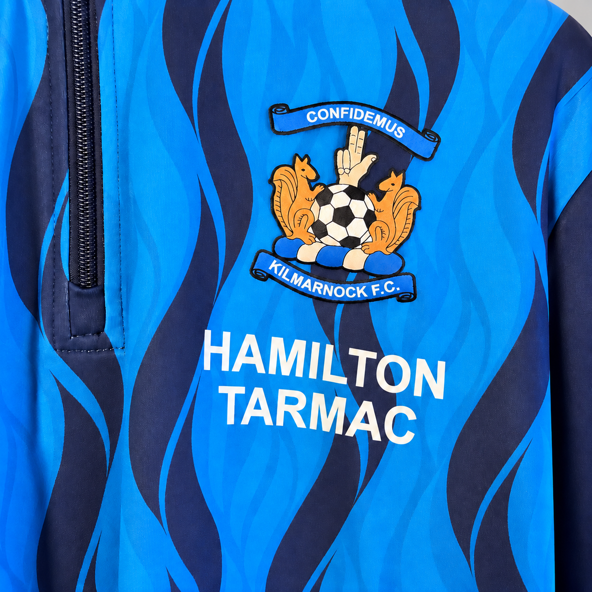 Kilmarnock FC Hummel Training Quarter Zip Top – Blue – Size Medium - Shep's Retro