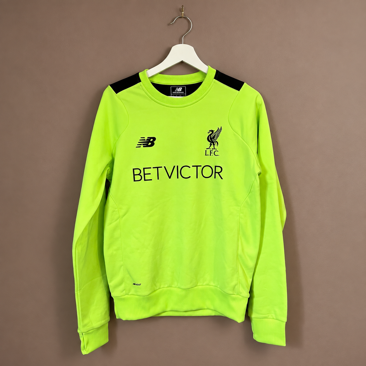 Liverpool FC New Balance BetVictor Training Sweatshirt 2016/17 – Neon Green – Size Small - Shep's Retro