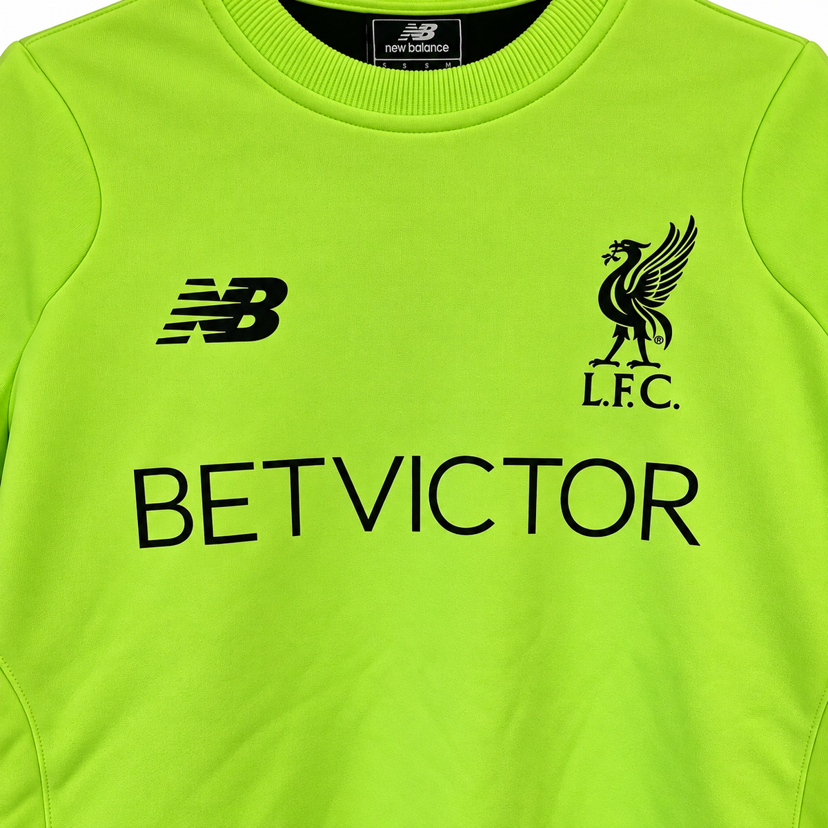 Liverpool FC New Balance BetVictor Training Sweatshirt 2016/17 – Neon Green – Size Small - Shep's Retro