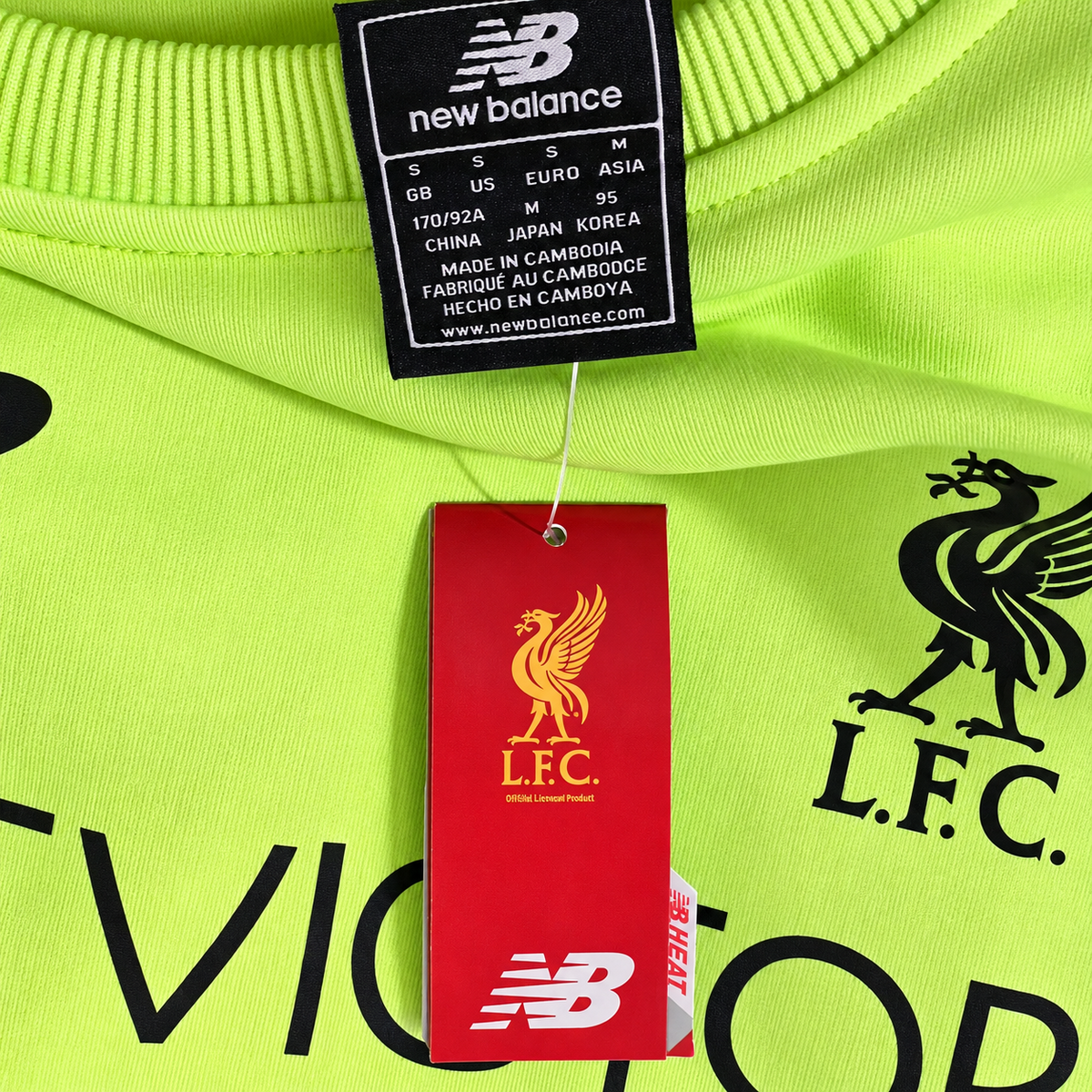 Liverpool FC New Balance BetVictor Training Sweatshirt 2016/17 – Neon Green – Size Small - Shep's Retro