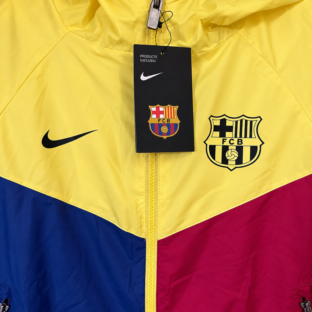 FC Barcelona Nike NSW Windrunner Woven Jacket 2019/20 – Yellow/Blue/Claret – Kids Medium – New With Tags - Shep's Retro