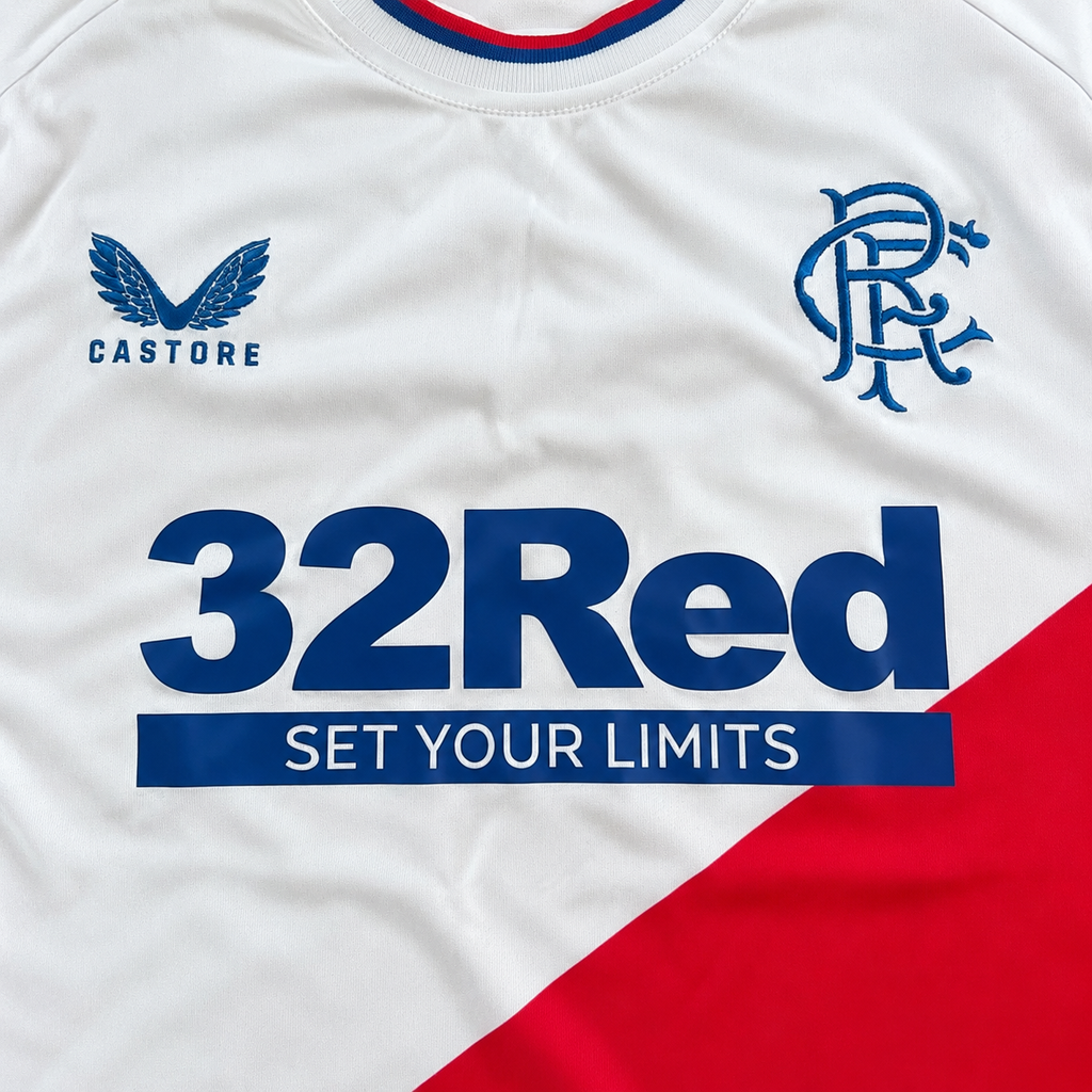 Rangers FC 2022/23 Away Football Shirt Castore White & Red Men's Medium